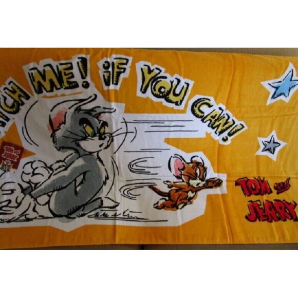 New Tom And Jerry Cartoon Beach Beth Pool Towel Gift Comic Cat Mouse Movie 28x58 - Picture 3 of 4